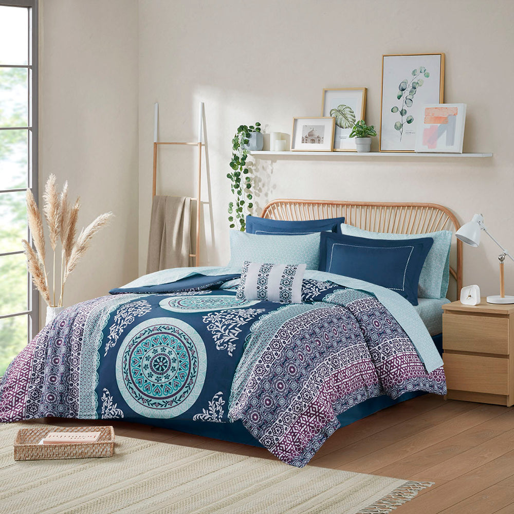 Twin XL Boho Comforter Set with Bed Sheets Media 1