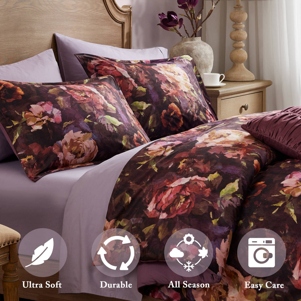 4-Piece King Velvet Comforter Set Media 8