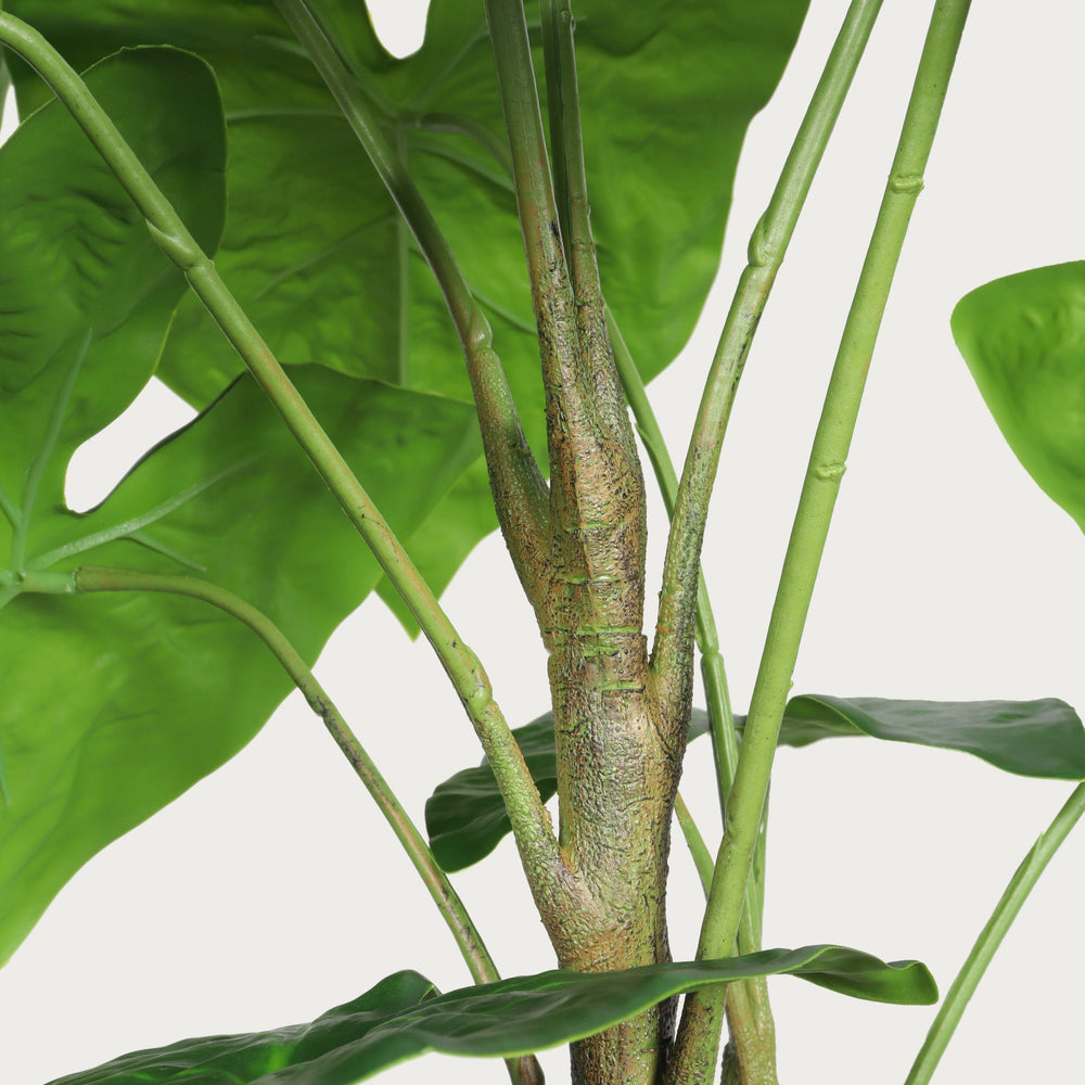 30'' Artificial Tropical Alocasia Leaf Plant With White Pot 2pc/set Media 9