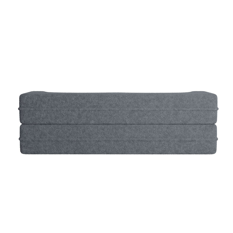 Sofa Bed Teddy Fabric Modern Grey Full Size Living Room Lounge Area