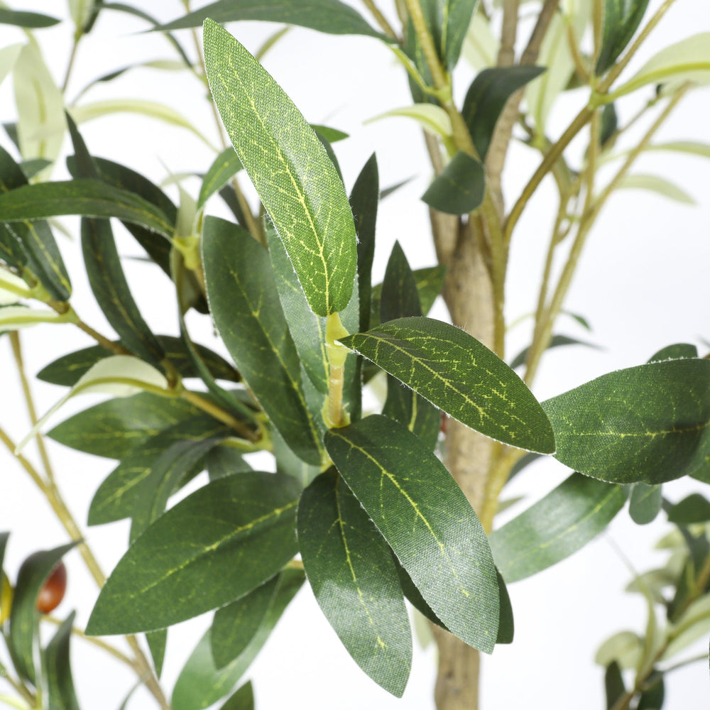 5' Artificial  Olive Tree in Black Plastic Pot, 1pc/set Media 12