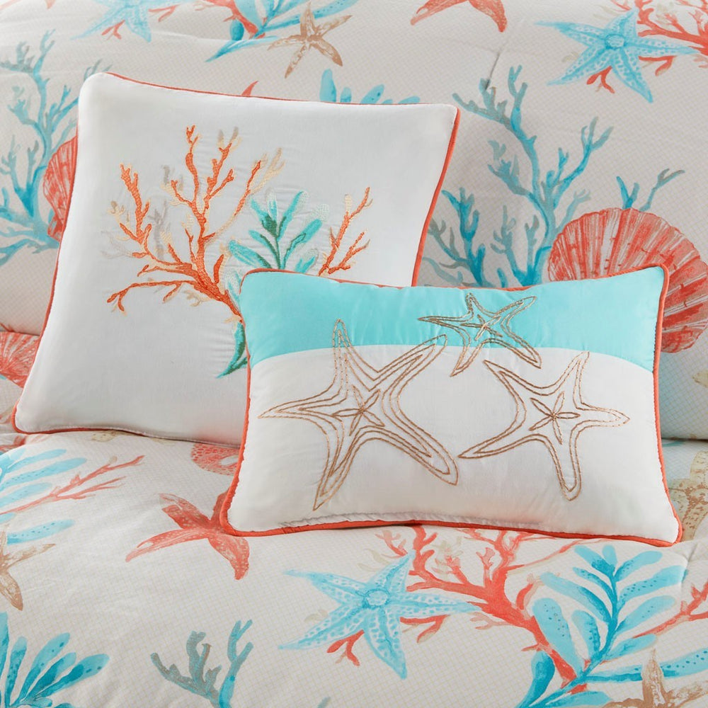 7 Piece Cotton Sateen Comforter Set Coral Cal King Media 14