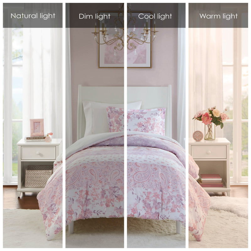 2PCS Twin/Twin XL Floral Paisley Duvet Cover Set