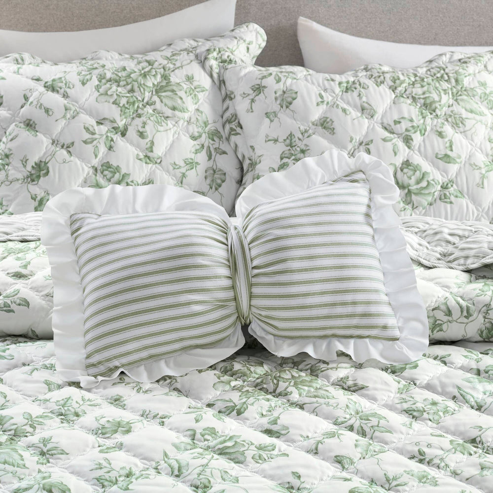 4 Pieces King  Quilt Set with Decorative Pillow,Green Media 17