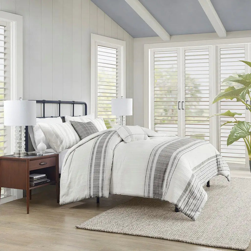 5 Piece Cotton Jaquard Duvet Set