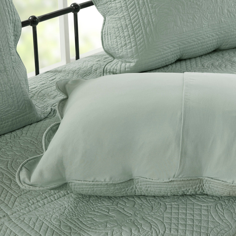 6 Piece Reversible Scalloped Edge Daybed Cover Set Seafoam Daybed Media 2
