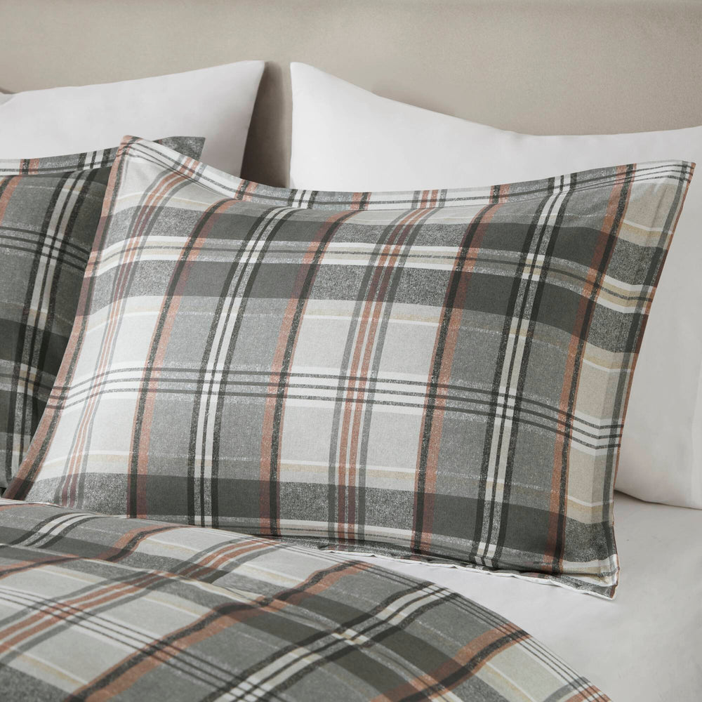 3PCS Full/Queen Plaid Duvet Cover Set Media 16