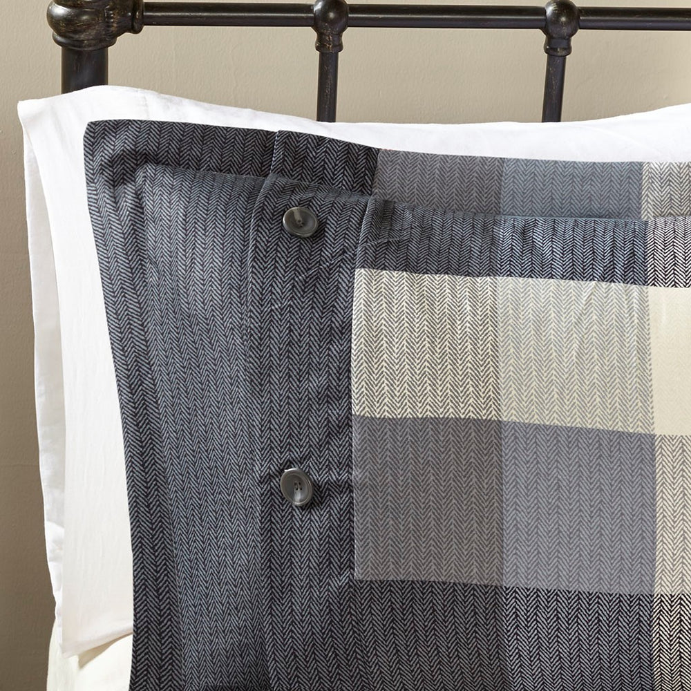 7 Piece Herringbone Comforter Set Grey King Media 3