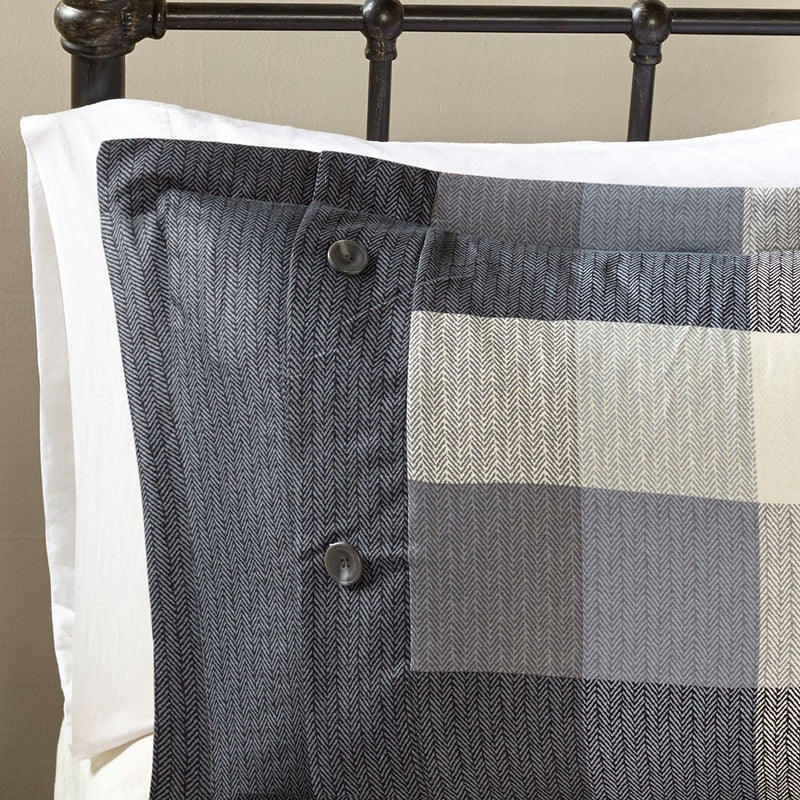 7 Piece Herringbone Comforter Set Grey King