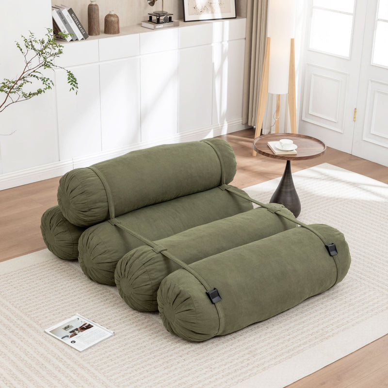 Corduroy Floor Sofa With Adjustable Straps & Multi Person Lounge Chair