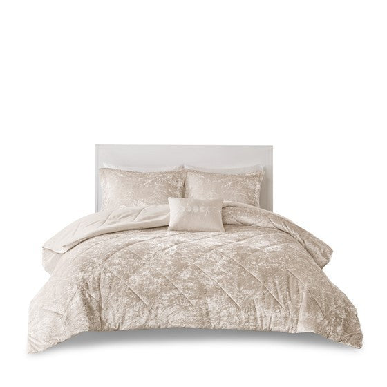 Full/Queen Velvet Comforter Set with Throw Pillow Media 6