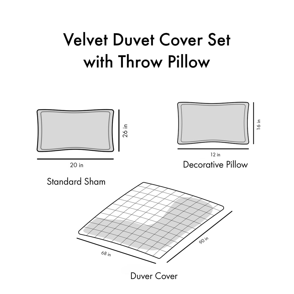 Twin/Twin XL Velvet Duvet Cover Set with Throw Pillow Media 16