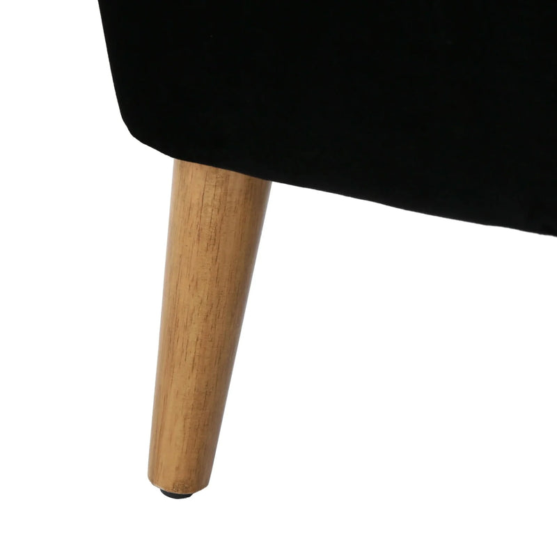 Accent Chair Altay Velvet Black Mid-Century Modern Reading Armchair