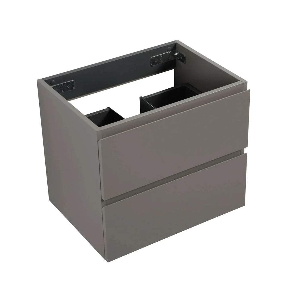 Wall Mount Cabinet Particle Board Gray With Two Drawers Modern Bathroom Media 3