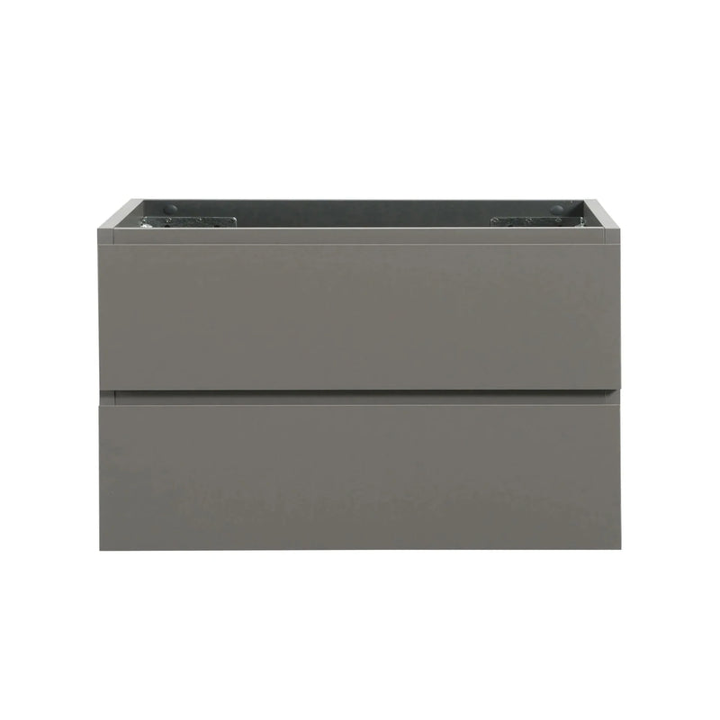 Wall Mount Cabinet Gray With Two Drawers For Bathroom Storage Space