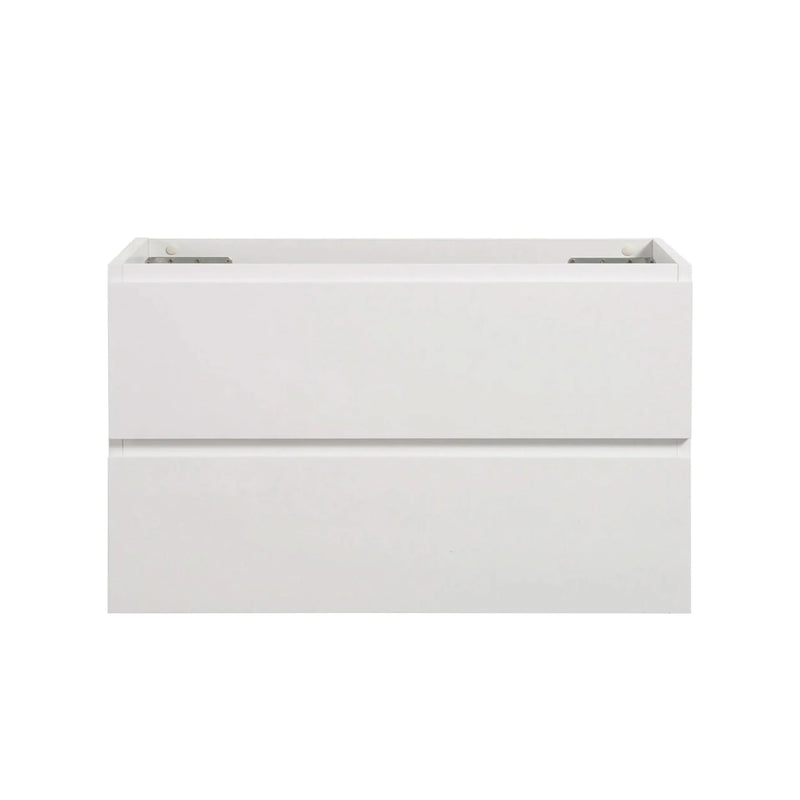 Wall Mount Bathroom Cabinet White Space-Saving Double Drawers Pre-Assembled