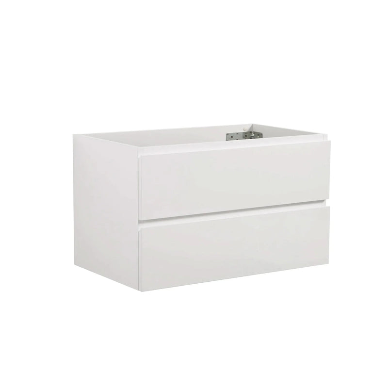 Wall Mount Bathroom Cabinet White Space-Saving Double Drawers Pre-Assembled