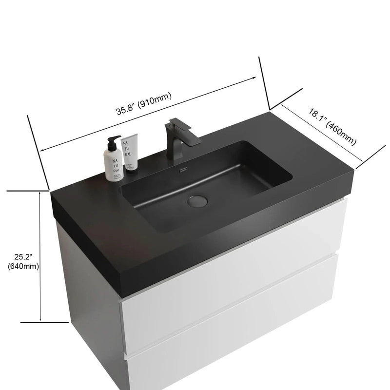 Bathroom Vanity Melamine White Finish Wall Mounted Storage Cabinet