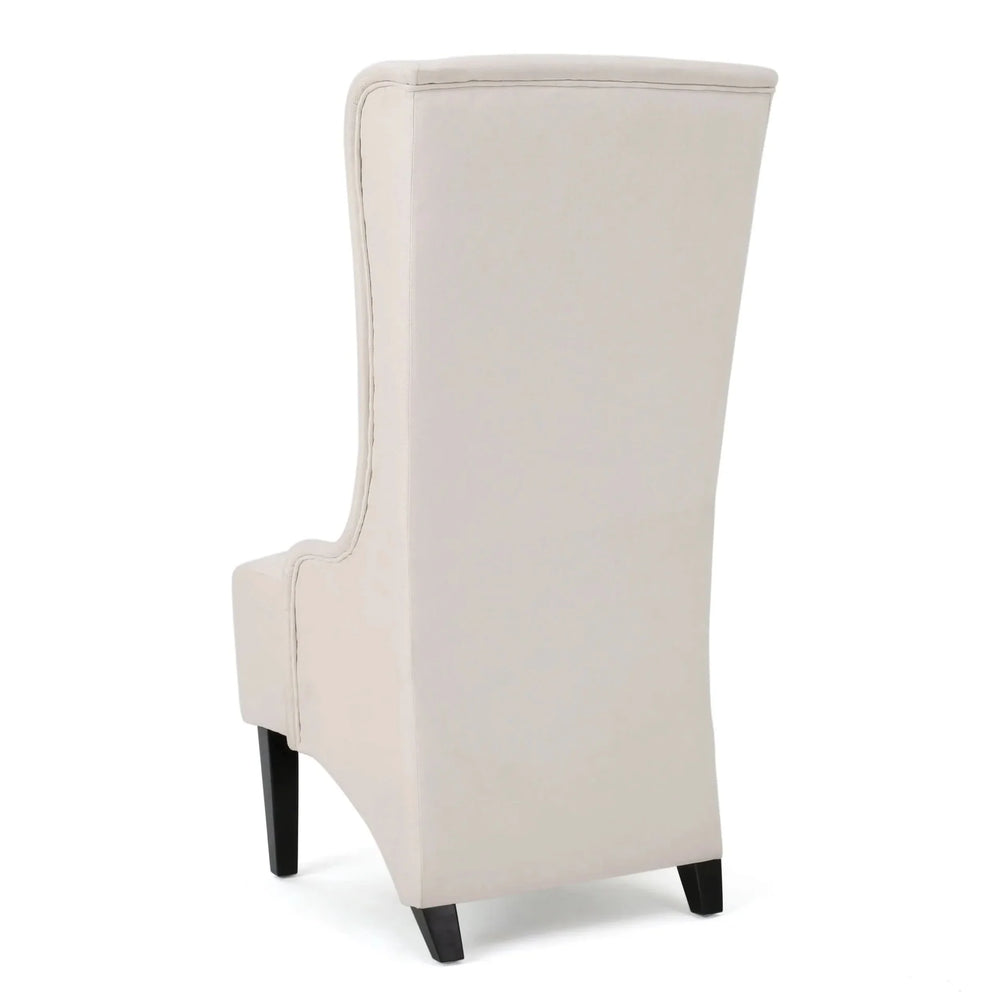 Upholstered Dining Chair Birch Wood Legs Beige Contemporary Comfort Media 9