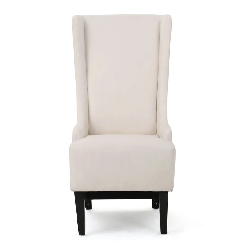 Upholstered Dining Chair Birch Wood Legs Beige Contemporary Comfort