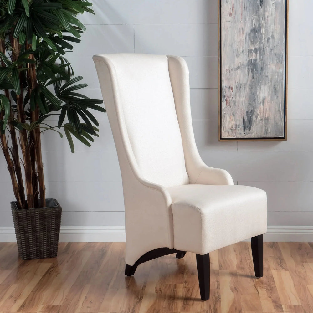 Upholstered Dining Chair Birch Wood Legs Beige Contemporary Comfort Media 2