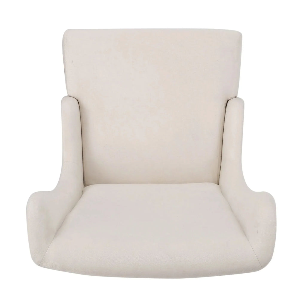 Upholstered Dining Chair Birch Wood Legs Beige Contemporary Comfort Media 5