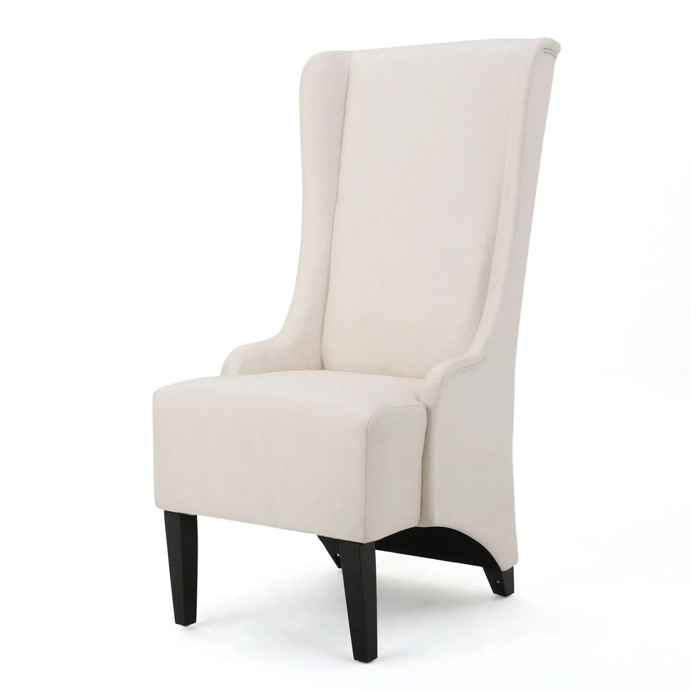 Upholstered Dining Chair Birch Wood Legs Beige Contemporary Comfort Media 1