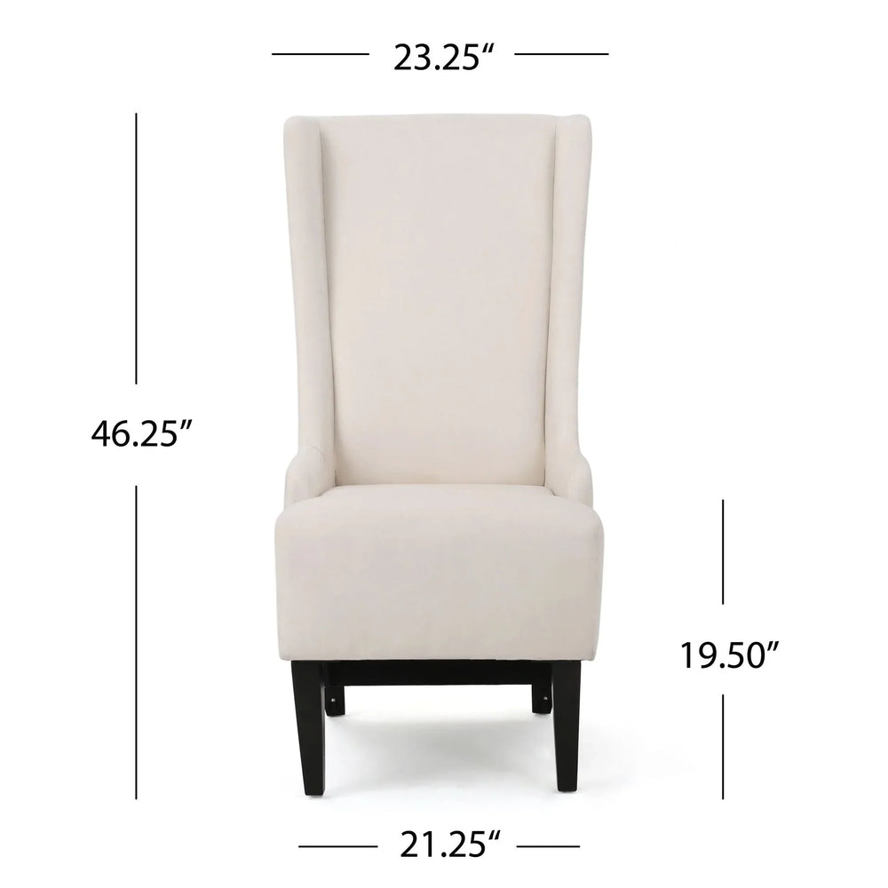 Upholstered Dining Chair Birch Wood Legs Beige Contemporary Comfort Media 3