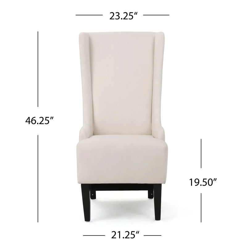 Upholstered Dining Chair Birch Wood Legs Beige Contemporary Comfort
