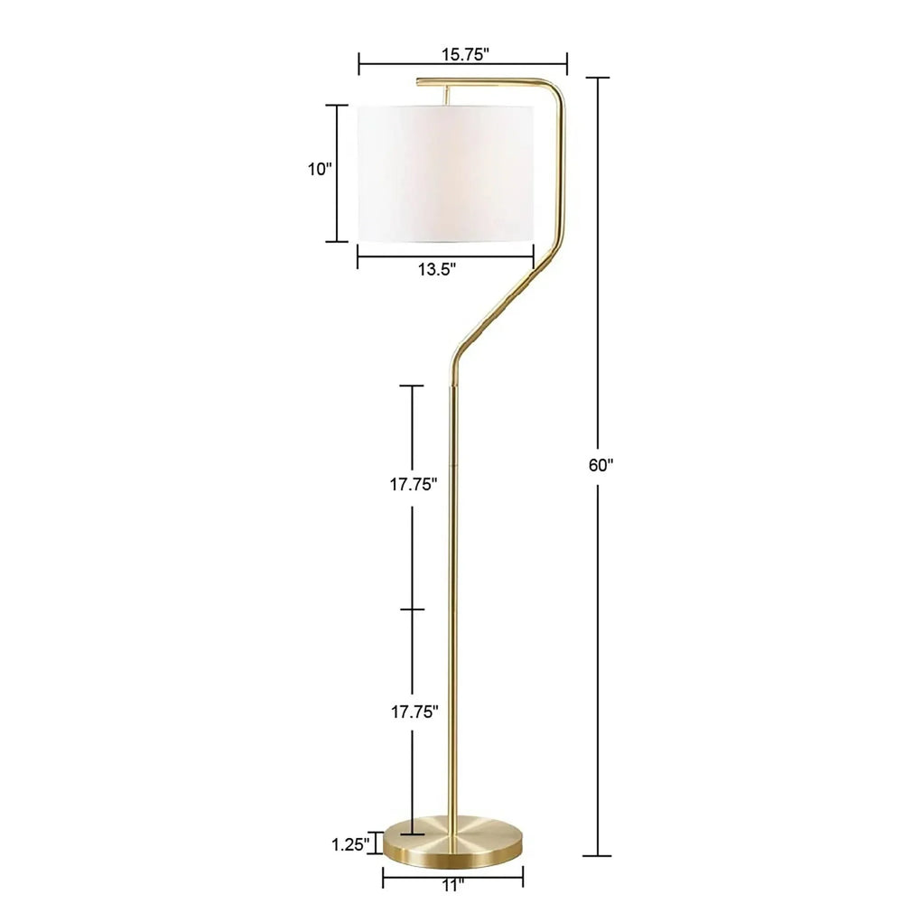 Arched Metal Floor Lamp Gold Finish 60 Inch Tall Modern Living Room Lamp Media 4