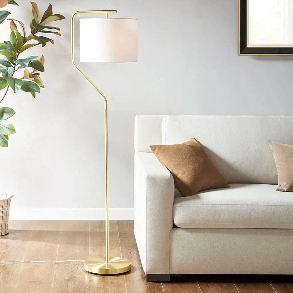 Arched Metal Floor Lamp Gold Finish 60 Inch Tall Modern Living Room Lamp Media 3