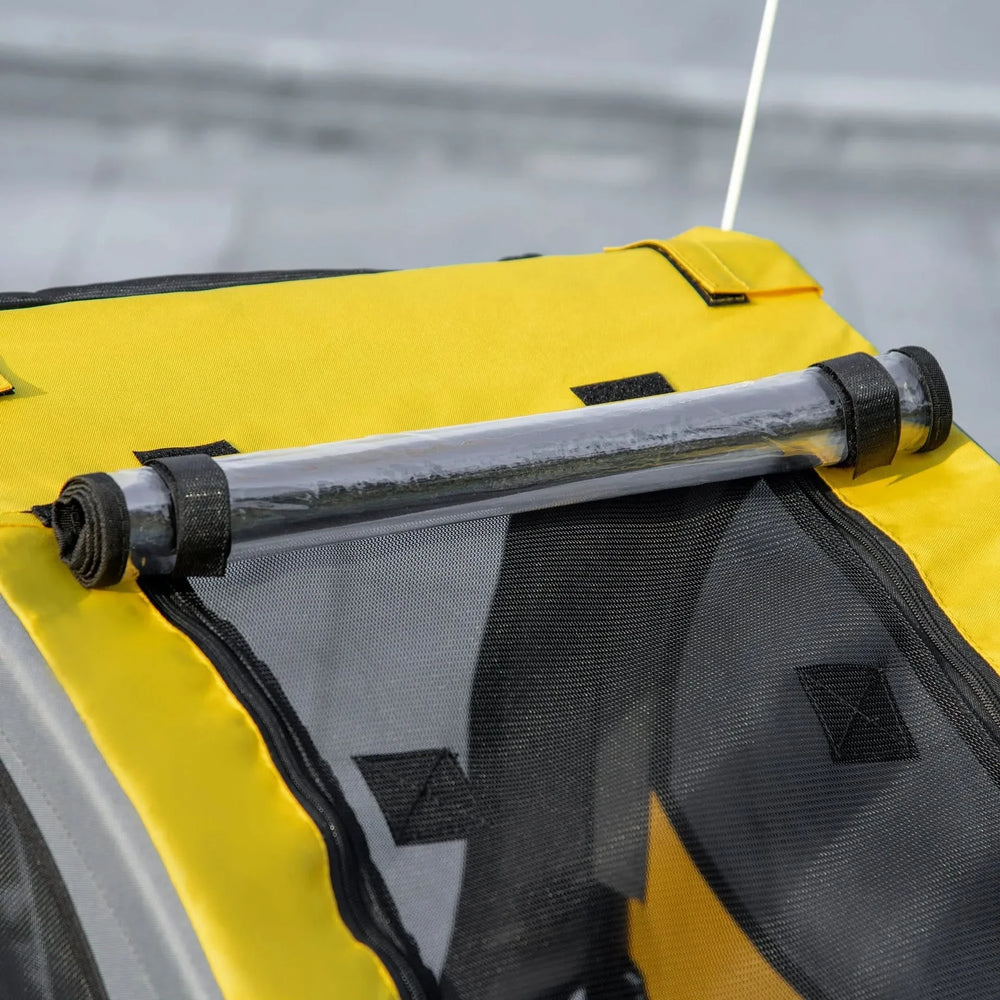 Dog Bike Trailer Steel Frame & Hitch Coupler For Medium Dogs Yellow Media 7