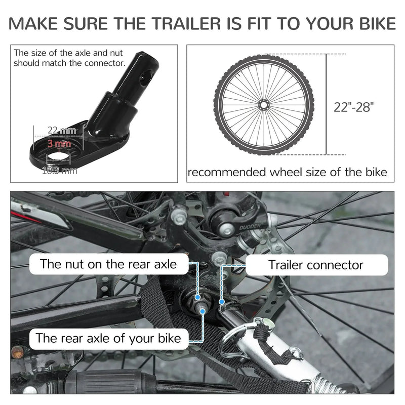 Dog Bike Trailer Steel Frame & Hitch Coupler For Medium Dogs Yellow