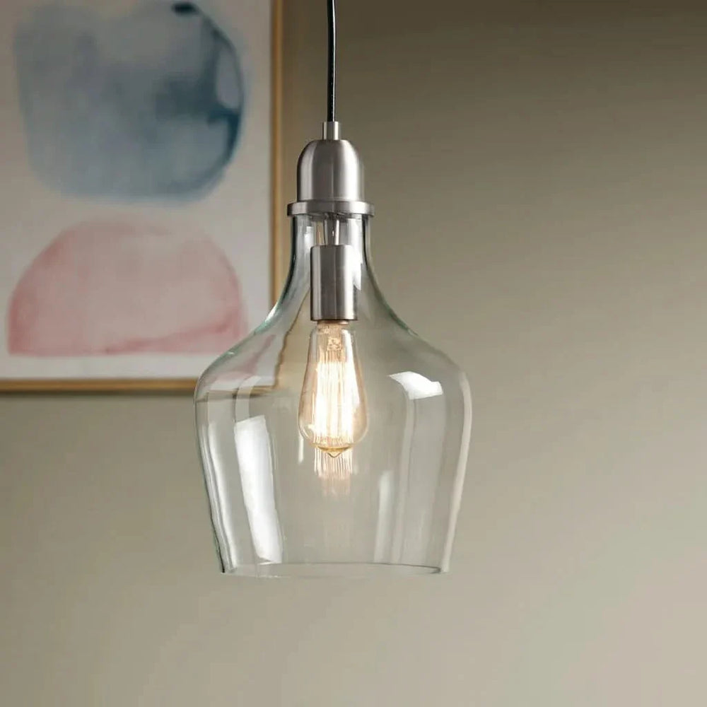 Bell Shaped Glass Pendant Modern Task Lighting For Kitchen Island Media 10