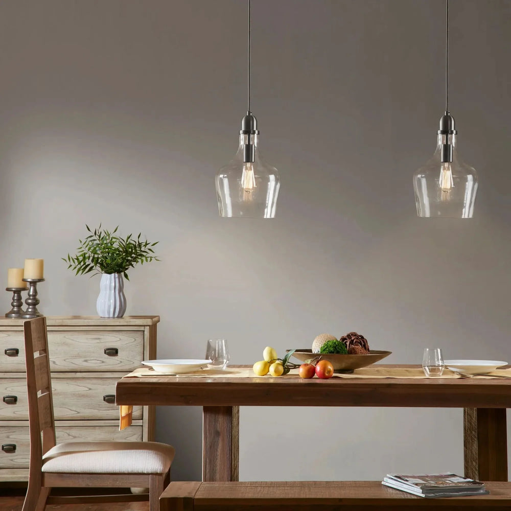 Glass Pendant Bronze Bell Shaped Task Lighting for Kitchen or Dining Media 5
