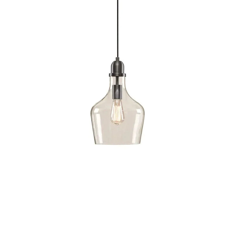 Glass Pendant Bronze Bell Shaped Task Lighting for Kitchen or Dining
