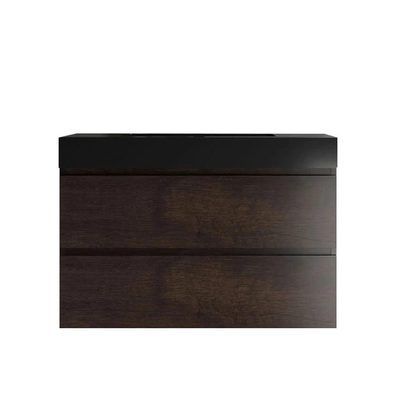 Quartz Bathroom Sink Integrated Basin Matte Black For Modern Bathrooms