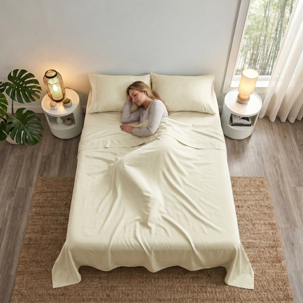 TENCEL Lyocell Sheet Set 4-Piece Moisture-Wicking All-Season Sleep Media 25