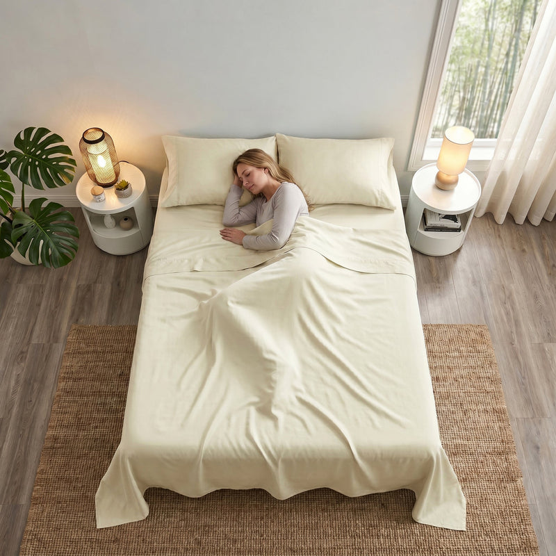 TENCEL Lyocell Sheet Set 4-Piece Moisture-Wicking All-Season Sleep