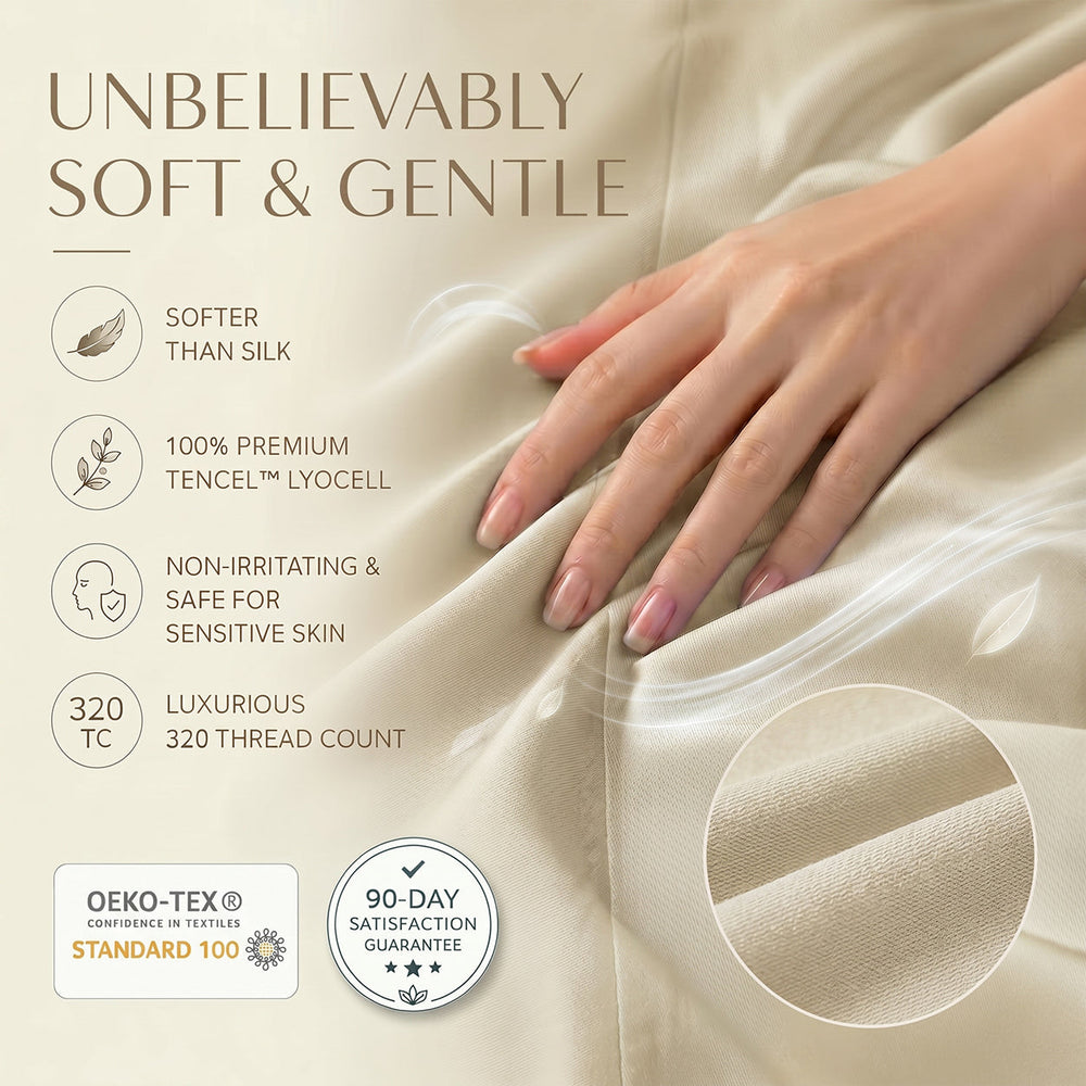 TENCEL Lyocell Sheet Set 4-Piece Moisture-Wicking All-Season Sleep Media 20