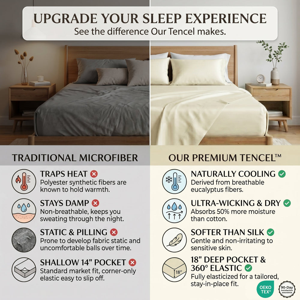 TENCEL Lyocell Sheet Set 4-Piece Moisture-Wicking All-Season Sleep Media 33