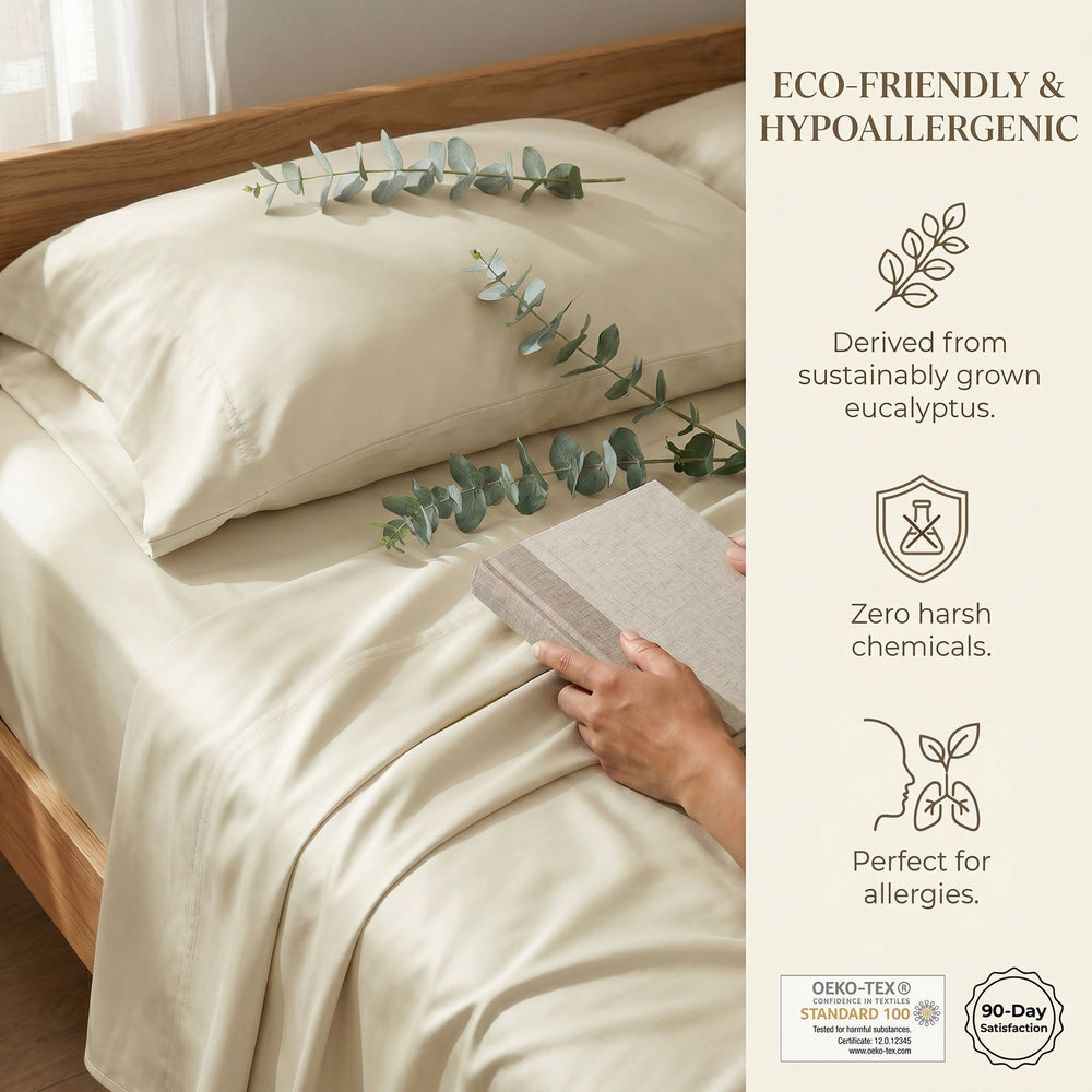 TENCEL Lyocell Sheet Set 4-Piece Moisture-Wicking All-Season Sleep Media 34