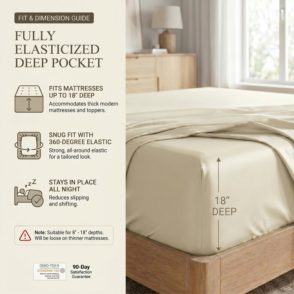 TENCEL Lyocell Sheet Set 4-Piece Moisture-Wicking All-Season Sleep Media 35