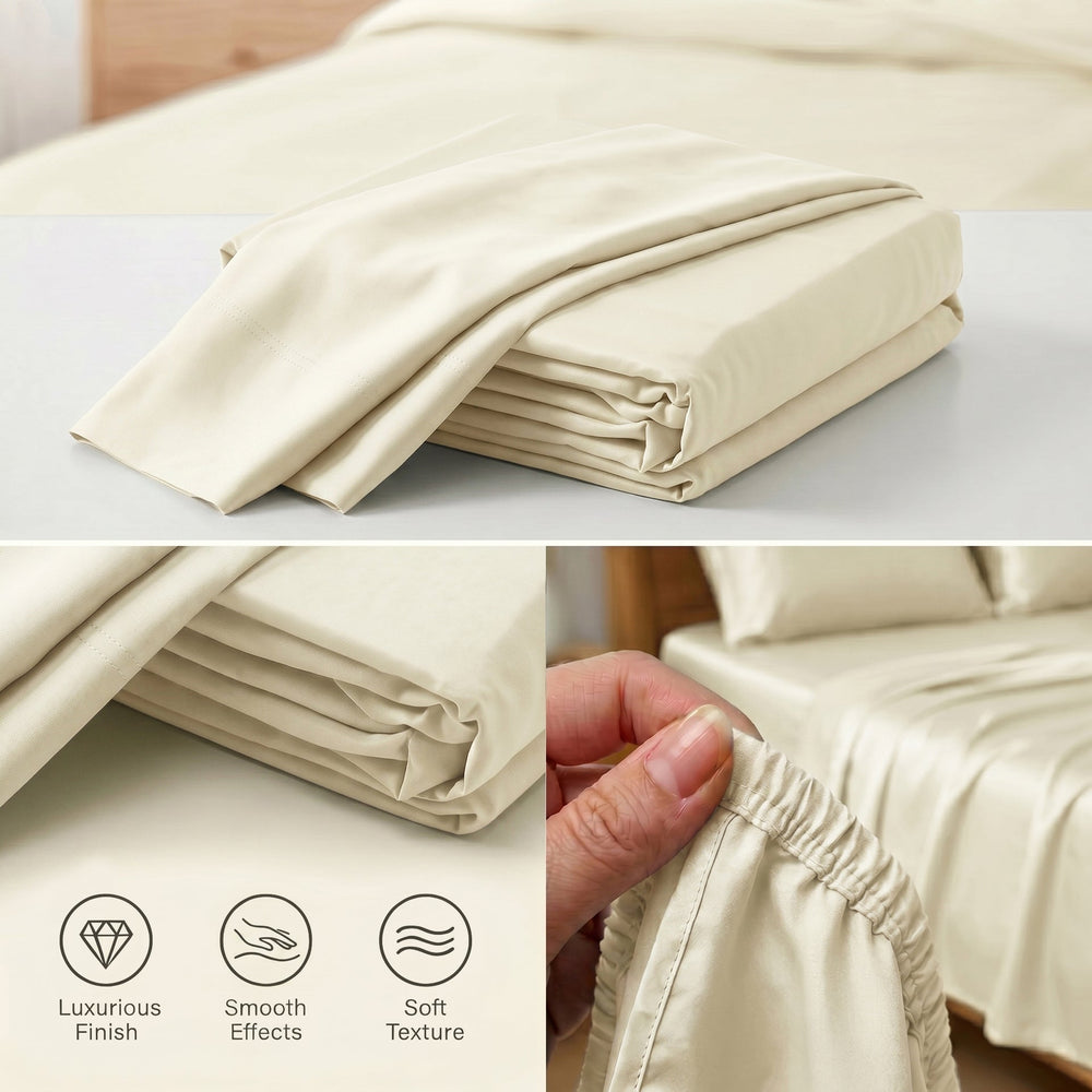 TENCEL Lyocell Sheet Set 4-Piece Moisture-Wicking All-Season Sleep Media 37