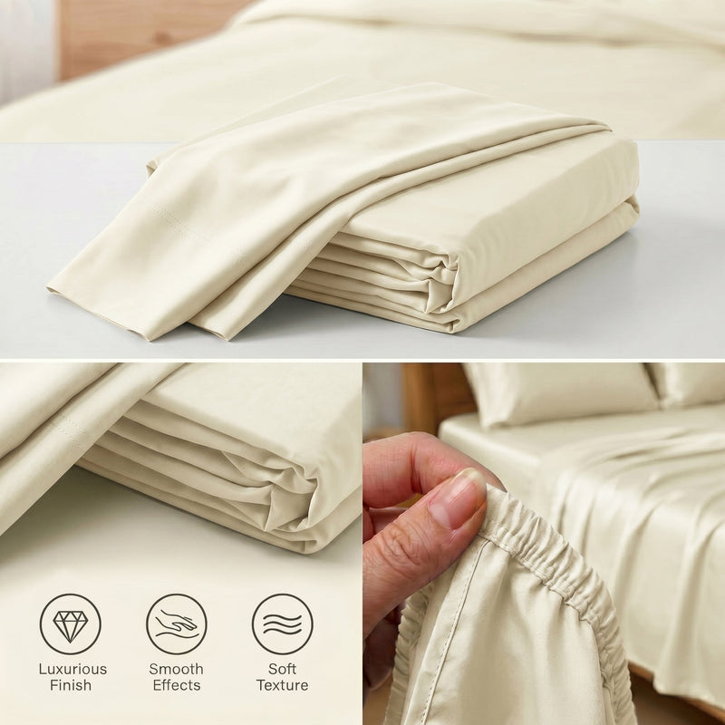 TENCEL Lyocell Sheet Set 4-Piece Moisture-Wicking All-Season Sleep