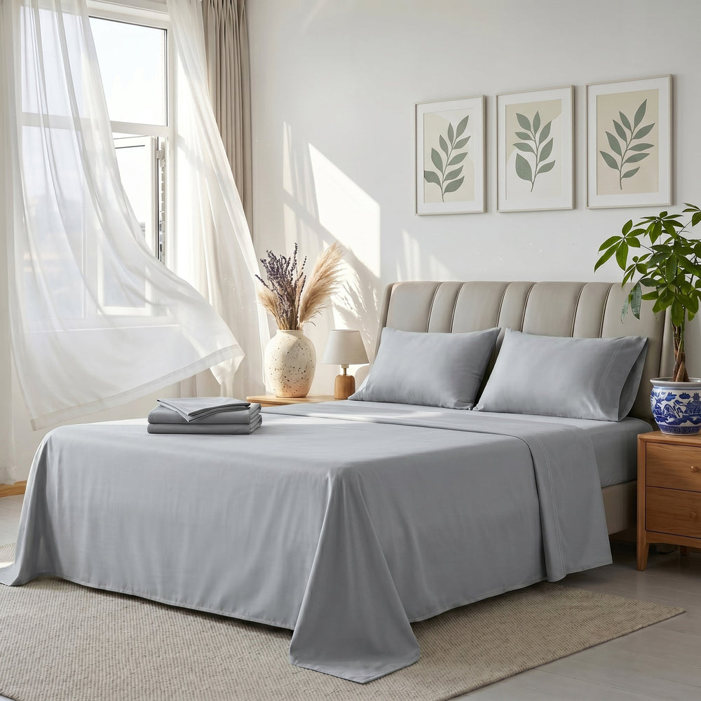 TENCEL Lyocell Sheet Set 4-Piece Moisture-Wicking All-Season Sleep Media 68