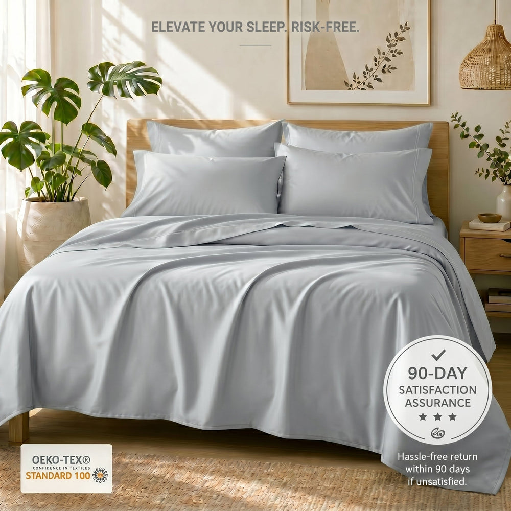 TENCEL Lyocell Sheet Set 4-Piece Moisture-Wicking All-Season Sleep Media 69