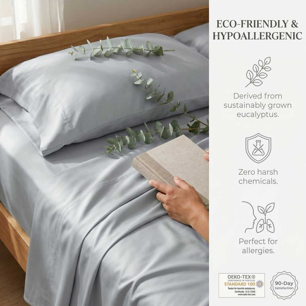 TENCEL Lyocell Sheet Set 4-Piece Moisture-Wicking All-Season Sleep Media 61