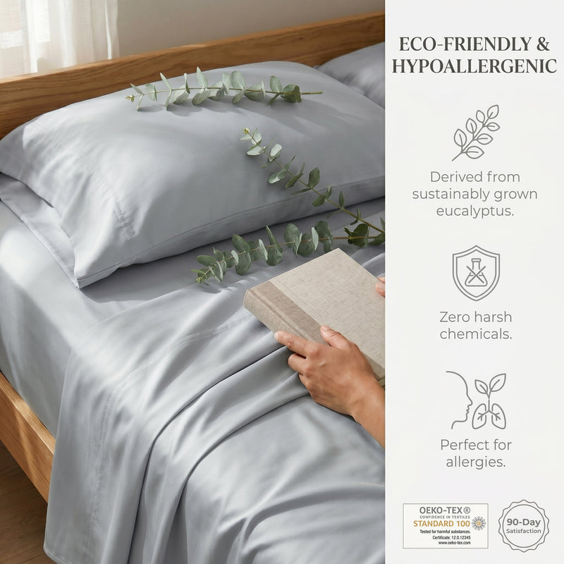 TENCEL Lyocell Sheet Set 4-Piece Moisture-Wicking All-Season Sleep