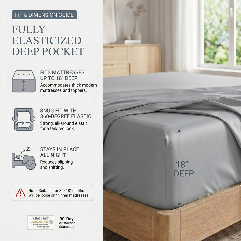 TENCEL Lyocell Sheet Set 4-Piece Moisture-Wicking All-Season Sleep Media 74
